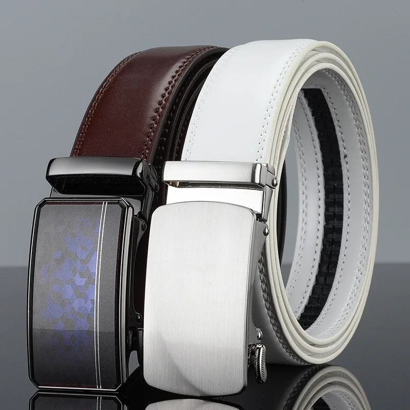 Wholesale New Design Men's Genuine Leather Cowhide Belt With Alloy Buckle