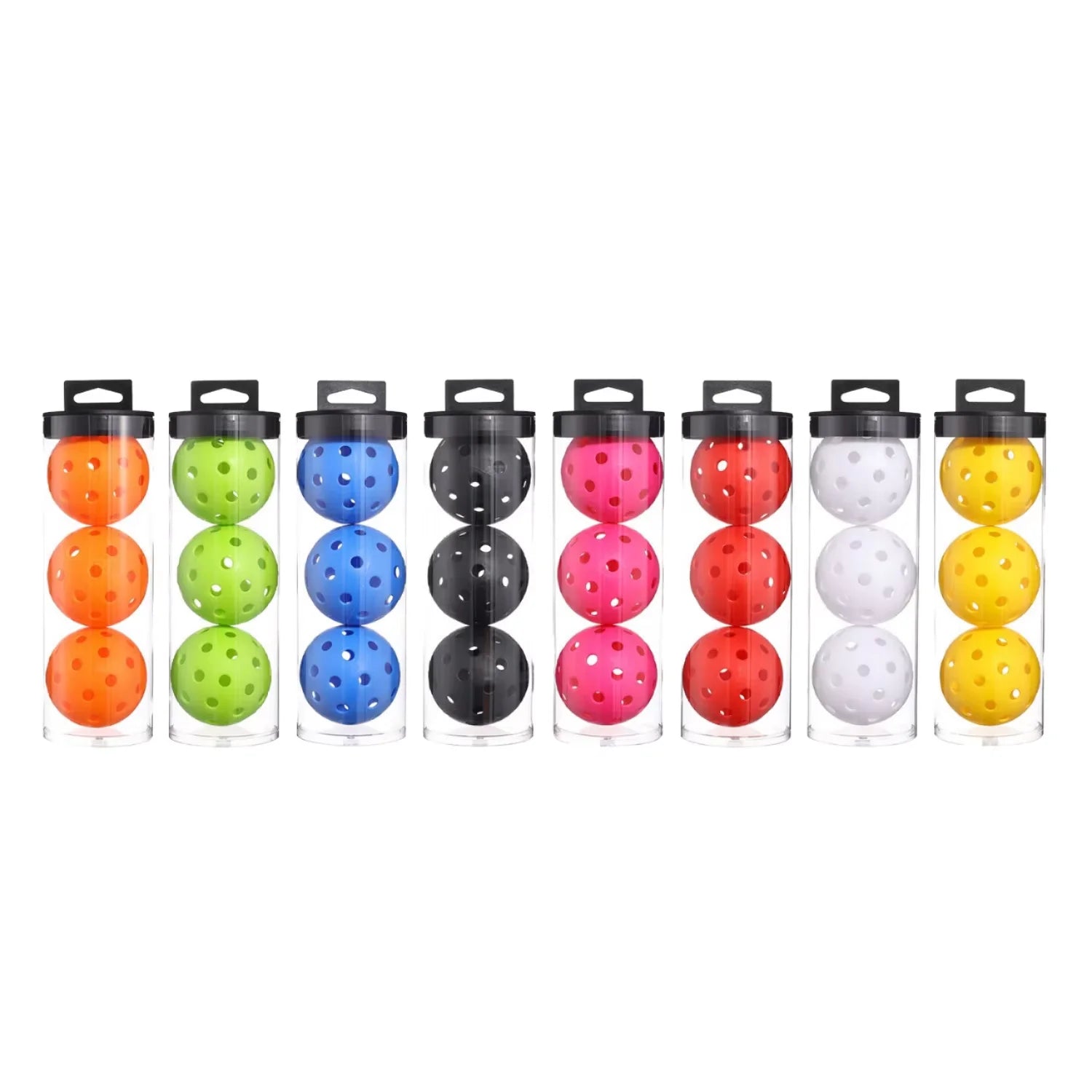 New Arrival Custom Logo Pickleball Balls 40 Holes 3 Pack for Adults Beginners Training Includes Plastic Box Durable