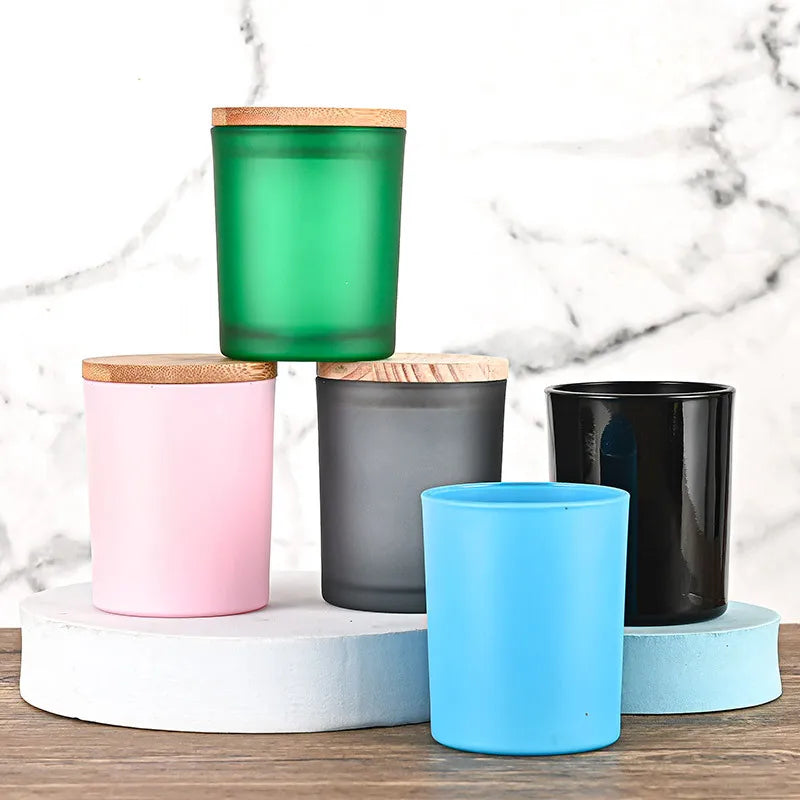 Wholesale Luxury Color Home Decorative Matte 8oz 10oz 14oz  Jar Candle Ceramic Candle Jars With Lid Candle Jar