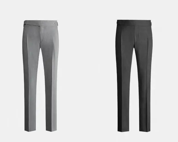 Men's Large Spring Summer Straight Tube Dress High Waist Pleated Front Trousers No Ironing Plus Size Suit Pants Garment Dyed
