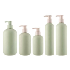 200/250/300/400/500ml HDPE Plastic Lotion Pump Bottle Green Frosted Shampoo Shower Gel Dispenser Body Lotion Bottle With Pump