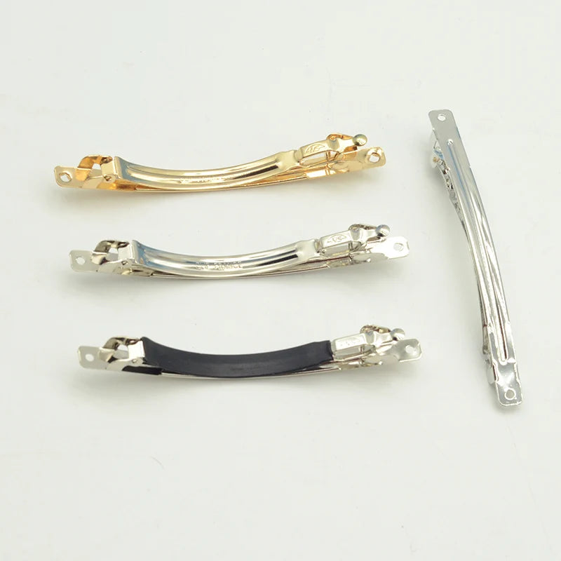 8cm Medium Wide Metal French Barrette "Clip France" Non-slip Tube Curl Edge Automatic Clips Hairpins for DIY Hair Accessories