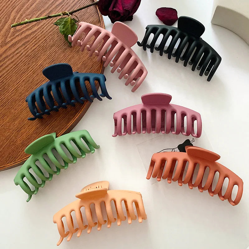 11cm Custom Wholesale Matte Women Plastic Large Hair Clip Hair Claw Clip for Thick Hair