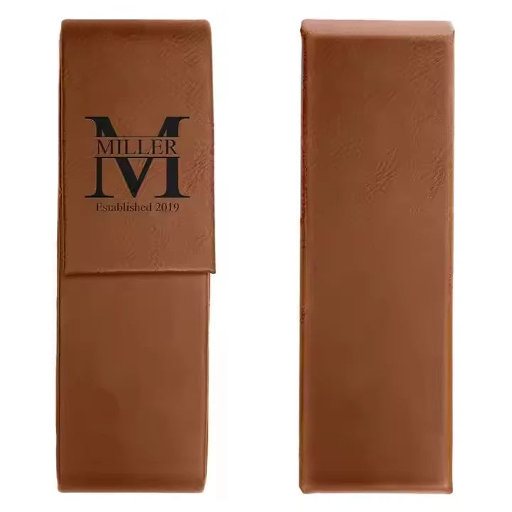 Hot Selling Personalized Custom Logo Pu Leather Pen Pouch Vintage Portable Soft Pencil Case