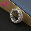Cadermay Hip Hop Jewelry 14K Solid White Gold Luxury Ring 6x8mm Emerald Cut Moissanite Full Eternity Ring Band for Man and Women