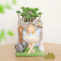 Cartoon Elegant Beautiful Flower Fairy Bunny Resin Figurine Micro Landscape Park Scene Matching Medium Hand Carved Garden