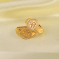 Islamic Jewelry Four Leaf Clover Ring Stainless Steel Jewelry Wholesale Embossing Ring Irregular Round Ring Waterproof Jewelry