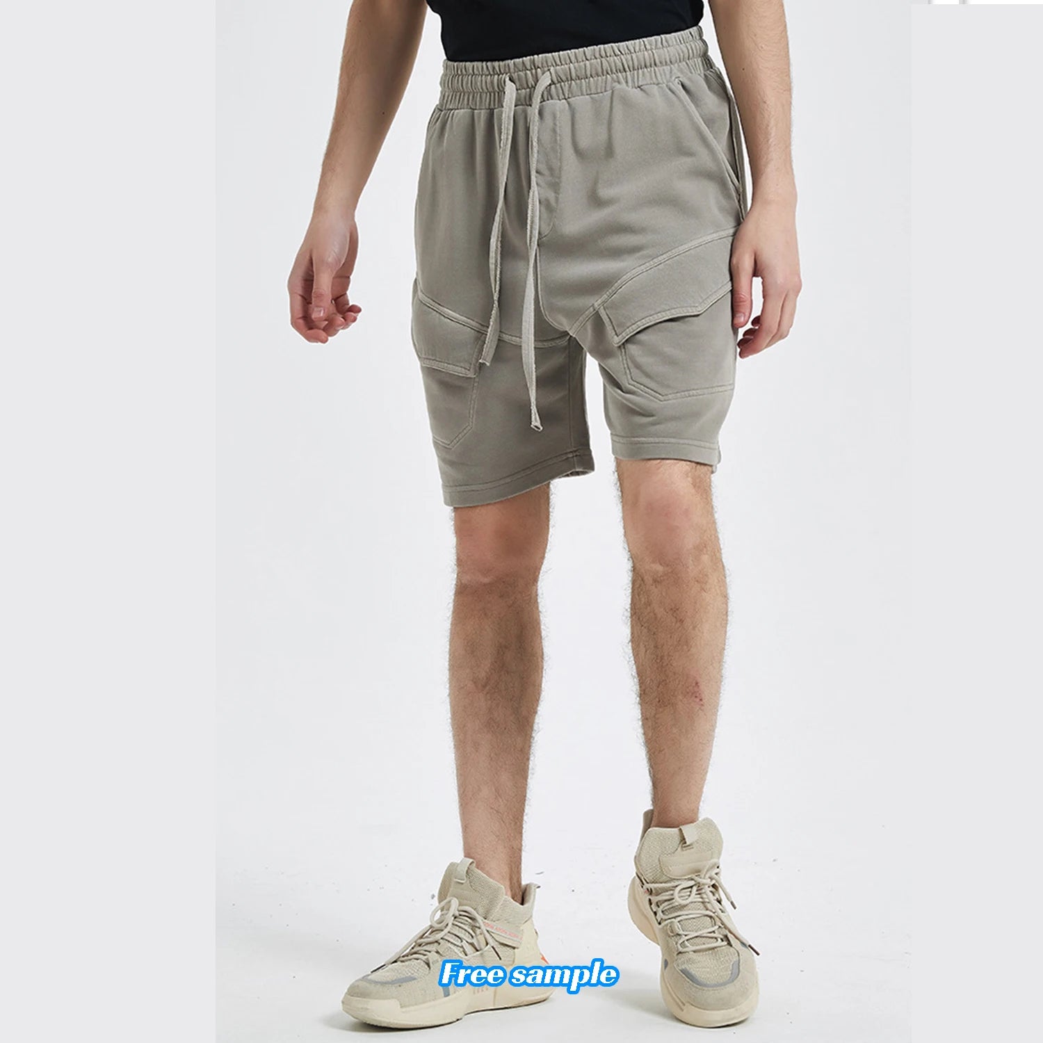 2025 Men's Women's Senior Shorts Elastic Waist 100% Cotton American Design Casual Loose Sports Washed Clothing for Spring Summer