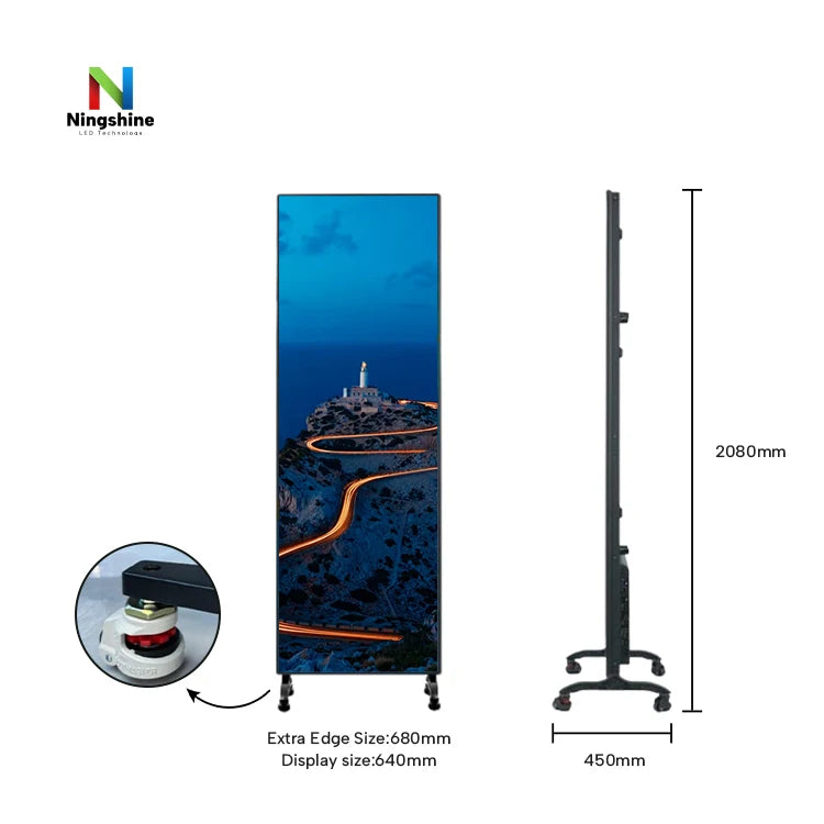 Smart WiFi 4G USB Movable Advertising 4K HDR10+ LED Mirror Digital HD Poster Display Screen 5-Year Warranty for Clothing Store
