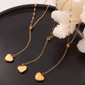 Ins Style Niche Design Heart Pendant Y-shaped Shrink Necklace love Heart Pendant Necklace Collier Acier Inoxydable Bijoux