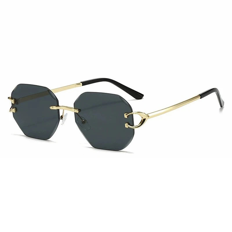 STORY Y9866 Luxury Rimless Eyewear 2025 New Women Metal Frame Sunglasses Polygon Gradient Lens Precision Cutting Shades
