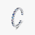 Adjustable Szie 6-9 Rings Fashion Jewelry for Women 925 Sterling Silver Vintage Colorful Round Zirconia Ring
