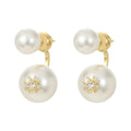 Merryshine High-End Retro Needle Hot Sale Two-Way Eight-Pointed Star Baroque Pearl and Zircon Earrings for Women