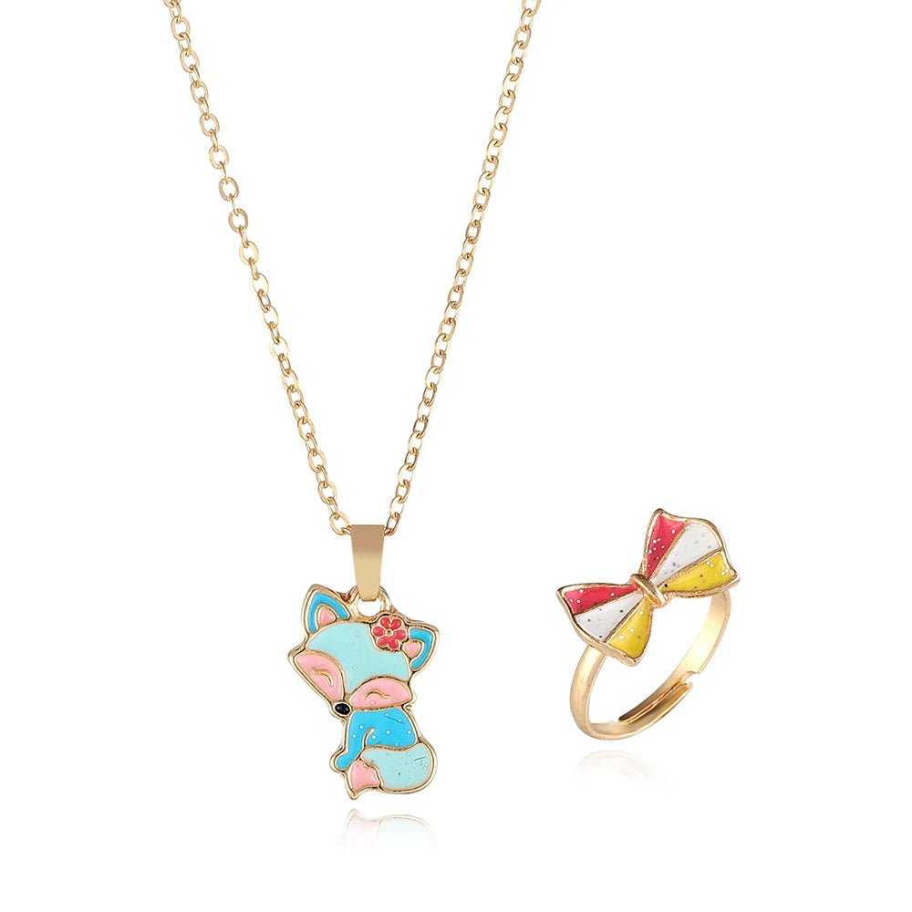 Fashion Zinc Alloy Enameled  Kids Jewelry Accessories Costume Jewelry Set