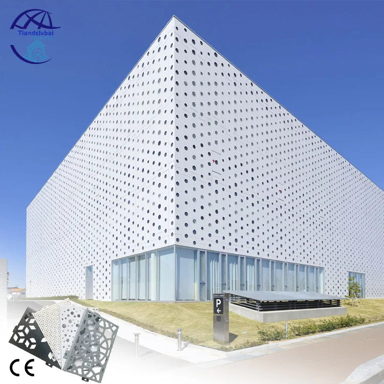 Aluminum Perforated Laser Cut Decorative Aluminum Building Exterior Facade Panels Architectural Building Facade