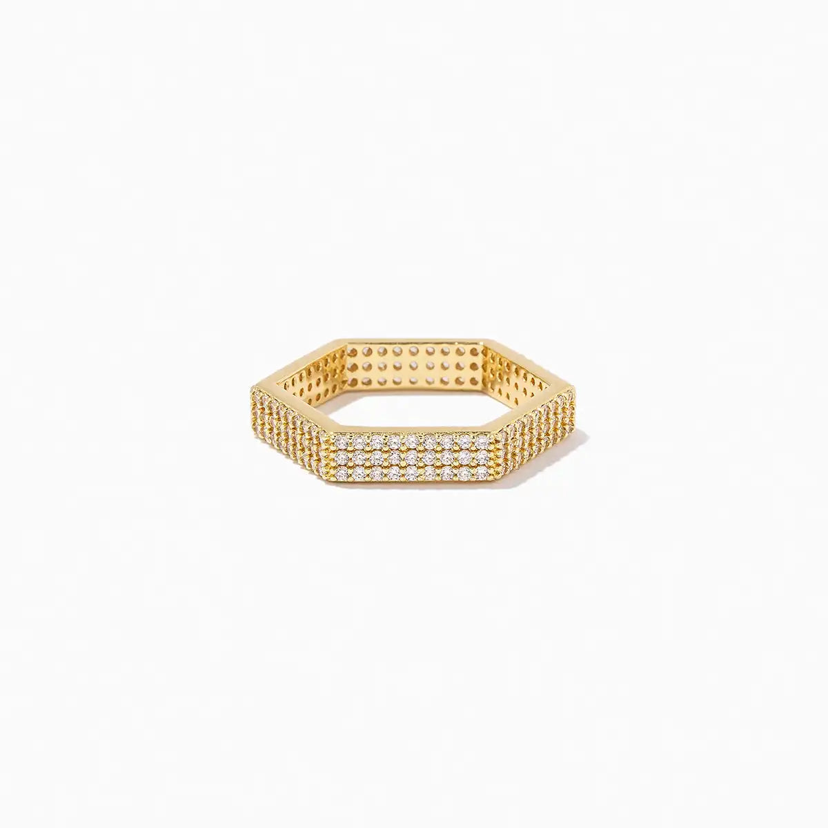 Laodun Hot Selling INS Style S925 Ring Geometric Design Simple Personalized CZ Diamond Sterling Silver Rings Vermeil