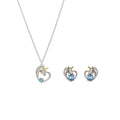 Niche Design Fine Jewelry 925 Sterling Silver unicorn Zirconia Jewelry Kids Sets Earring Pendant Necklace 2 Piece Sets