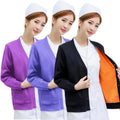 52002FF Hot Selling Breathable Female Hospital Scrub Coats Long Sleeved Nurse Work Outerwear Clothes Winter Warm Scrub Cardigans