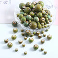 New Arrival 6 8 10 12 14 16 18mm Green Ceramic Clay Bead Handmade Round Loose Beaded Charm for DIY Jewelry Making Accessories