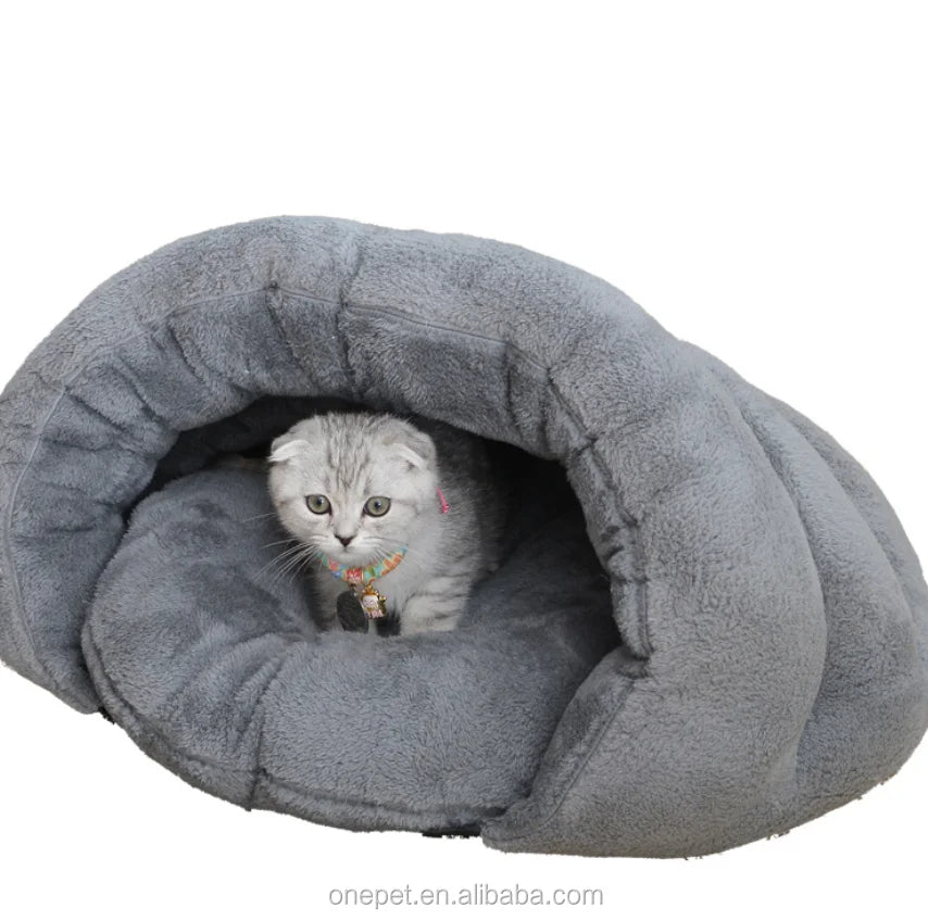 Manufacturer's Good Sleep Velvet & Plush Dog Bed Small and XL Sizes Removable Cave Pattern for Cats and Small Animals