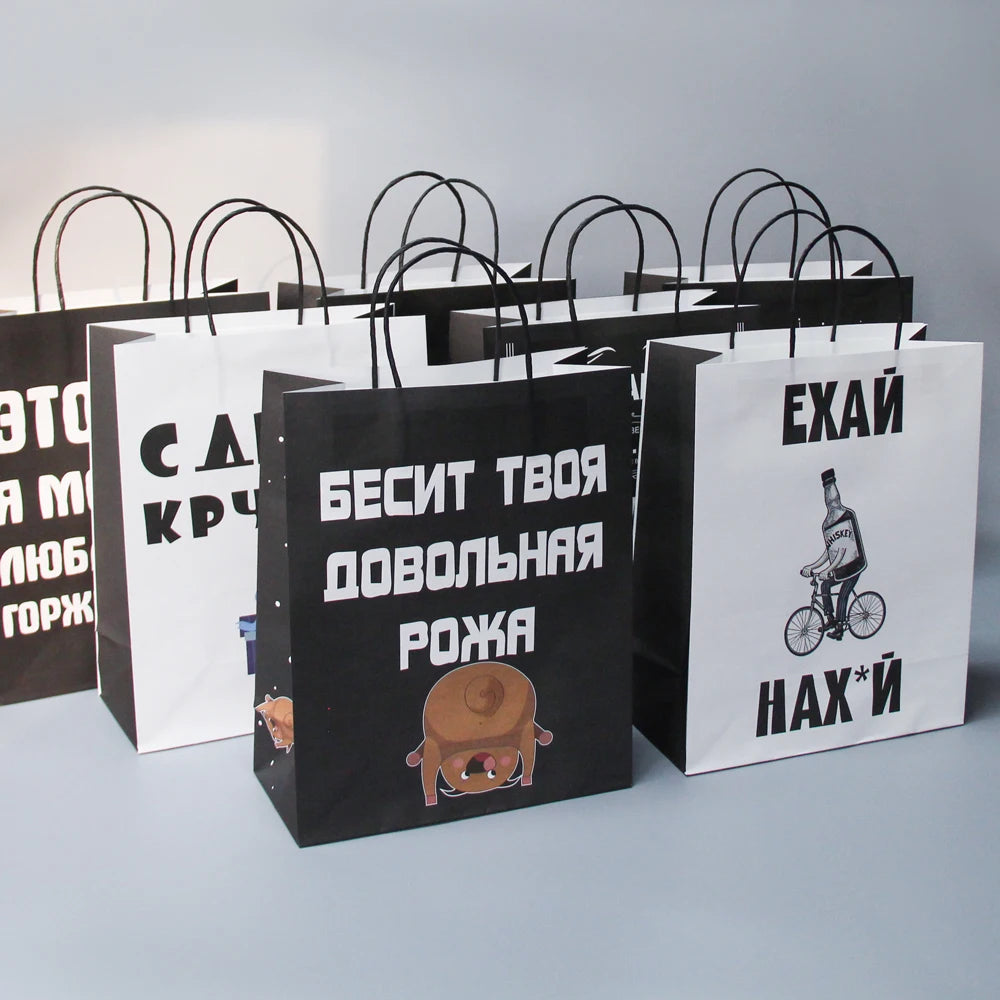 Wholesale Custom Printed Brand Logo Design Promotion Luxury Clothing Retail Gift Shopping Black Paper Bag With Handle