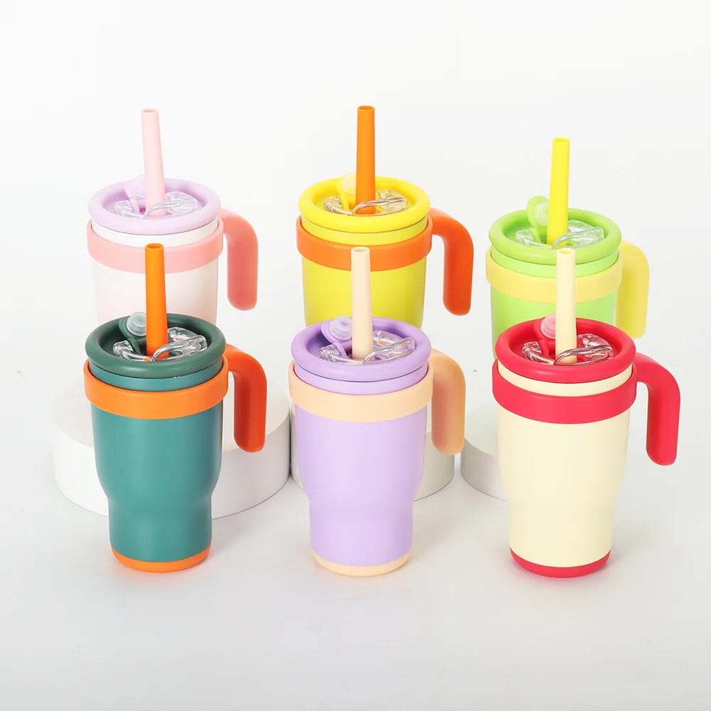 14oz Stainless Steel Tumbler Leakproof Lid Candy Powder Coated Double Wall Insulated Travel Mug for Coffee for Kids' Applicable