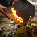 Outdoor Camping BBQ Genuine Leather Seat Mat Portable Folding Fireproof Fire Pit Mat for Cooking