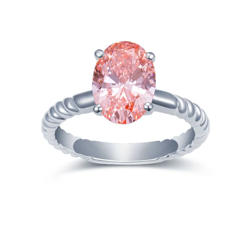 MSR-1437 Customized Jewelry 14K White Gold Oval Shape 2.48ct VVS2 pink Lab Grown Diamond Ring