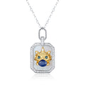 YBO Wholesale 925 Sterling Silver Vintage Hiphop Animal Shape Pendant Customizable Natural Sapphire Blue Gemstone Anniversary