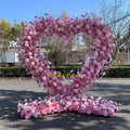 Artificial Flowers Row Red pink Roses Arch Heart Shaped Shelf Round Arch Backdrop Mori Tied Lawn Wedding Proposal Arrangement