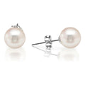 Classic S925 Sterling Silver Earring Stud Near Round White Freshwater Cultured Pearl Heart & Ball Shape for Wedding or Party