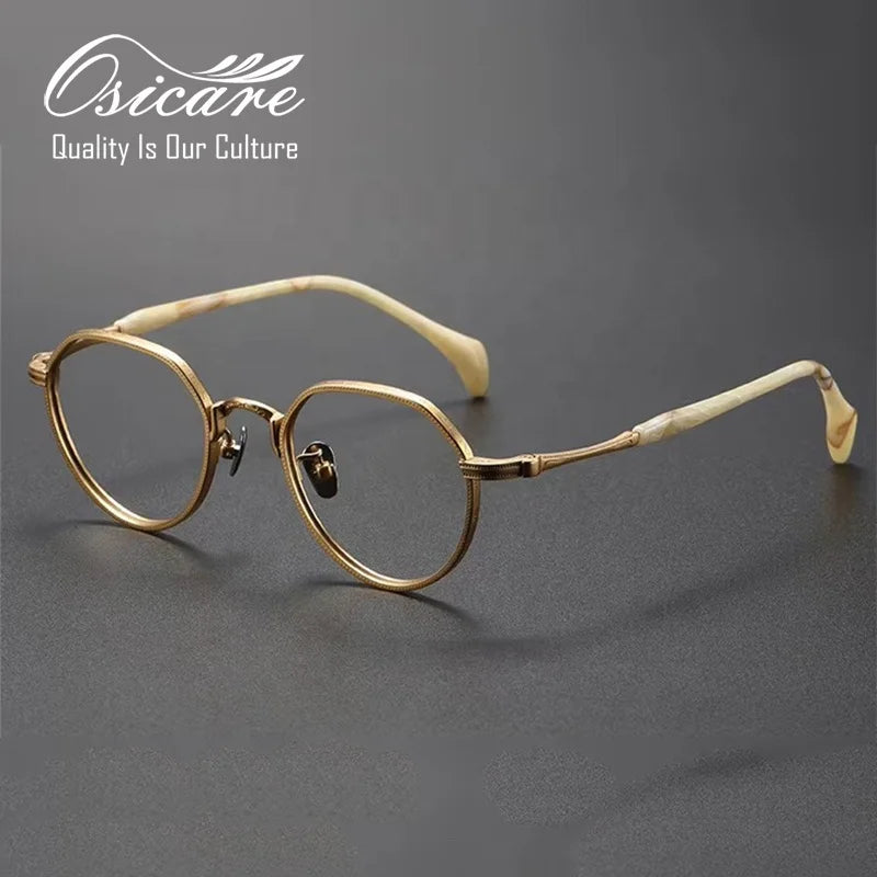 High Quality Pure Titanium Spectacles Frame Retro Designer Lentes Personalizados Vintage Lenses Design Eye Glasses Specs for Men