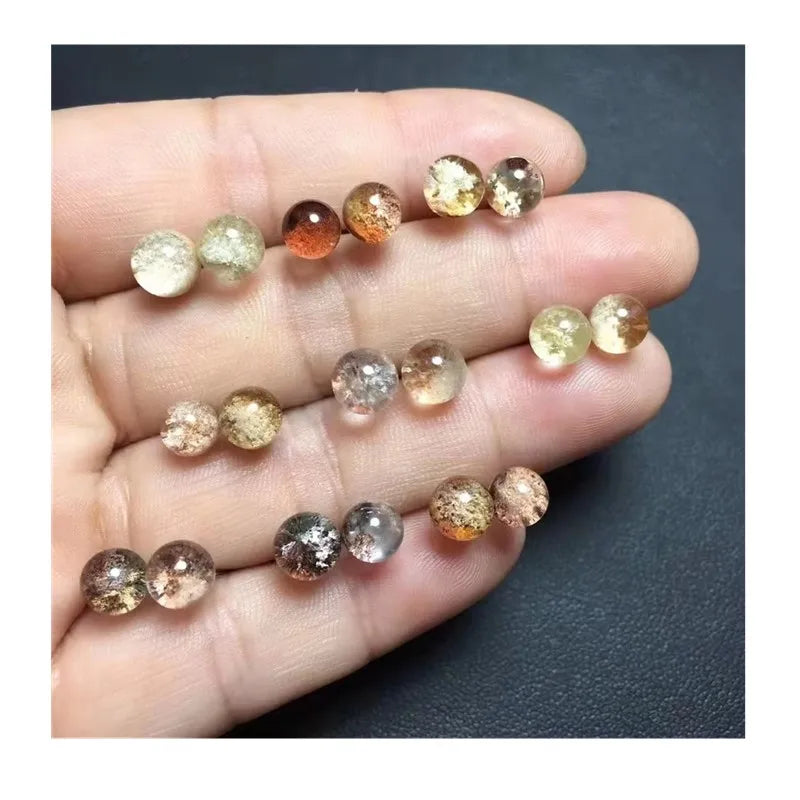 Healing Gemstone Stone Fine Jewelry Natural Raw Crystal Garden Quartz 925 Sterling Silver Earrings for Women