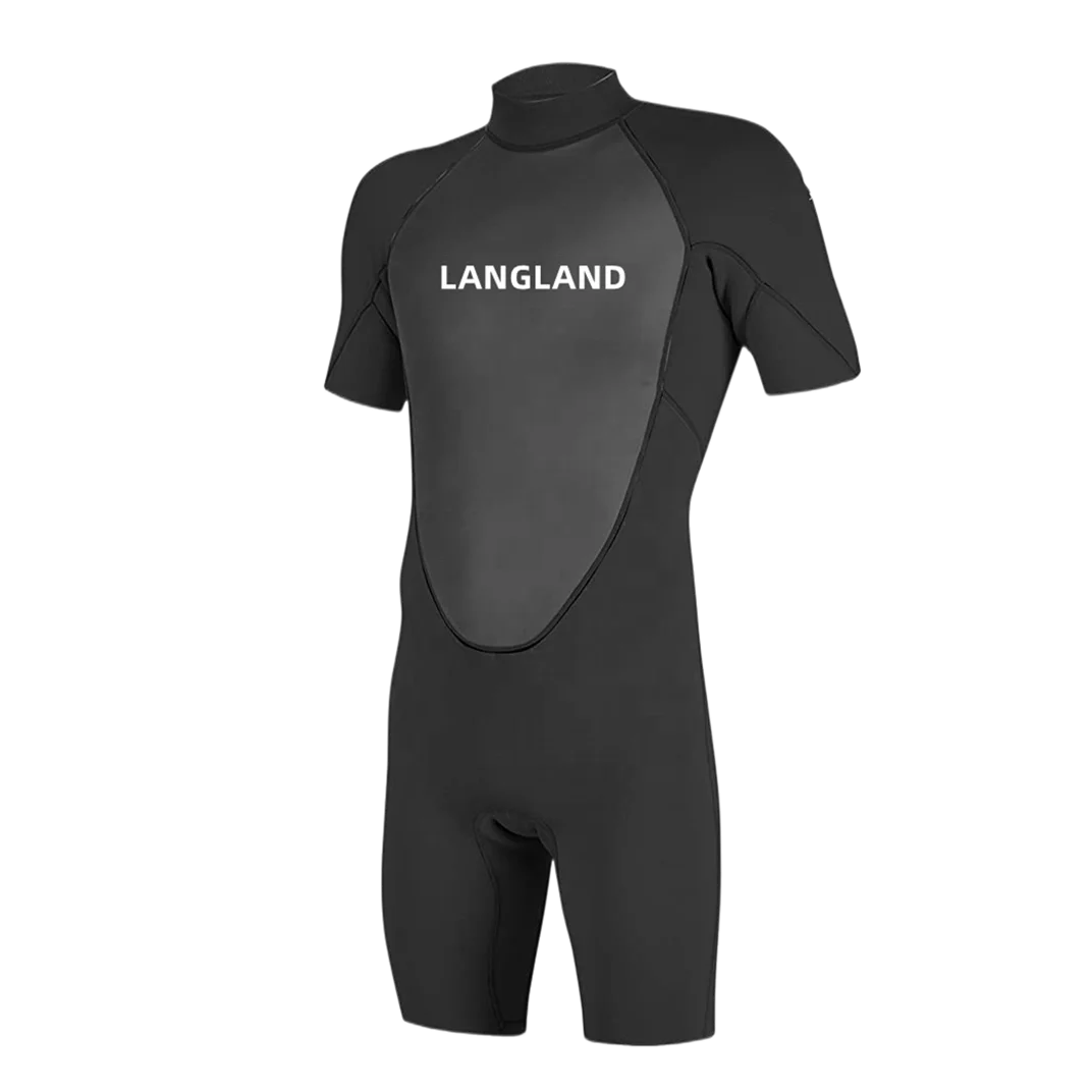 Mens 2mm Neoprene Wetsuit Back Zipper Short Sleeve Wetsuit Short Leg Wetsuits for Surfing