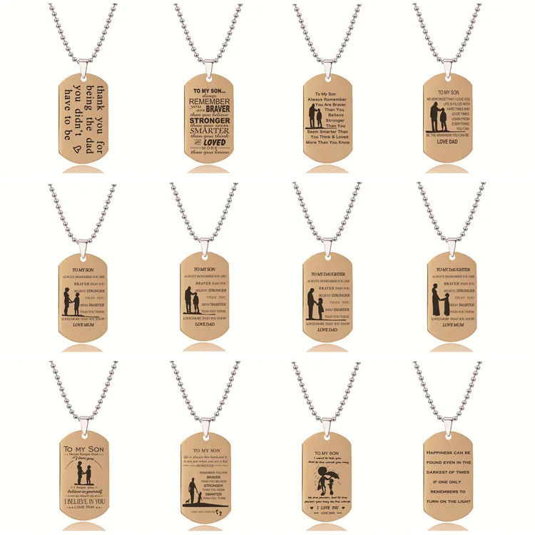 Stainless Steel to Granddaughter Grandson Grandma Grandpa Daughter Son Mom Dad Nephew Niece Best Friend Sister Family Necklaces