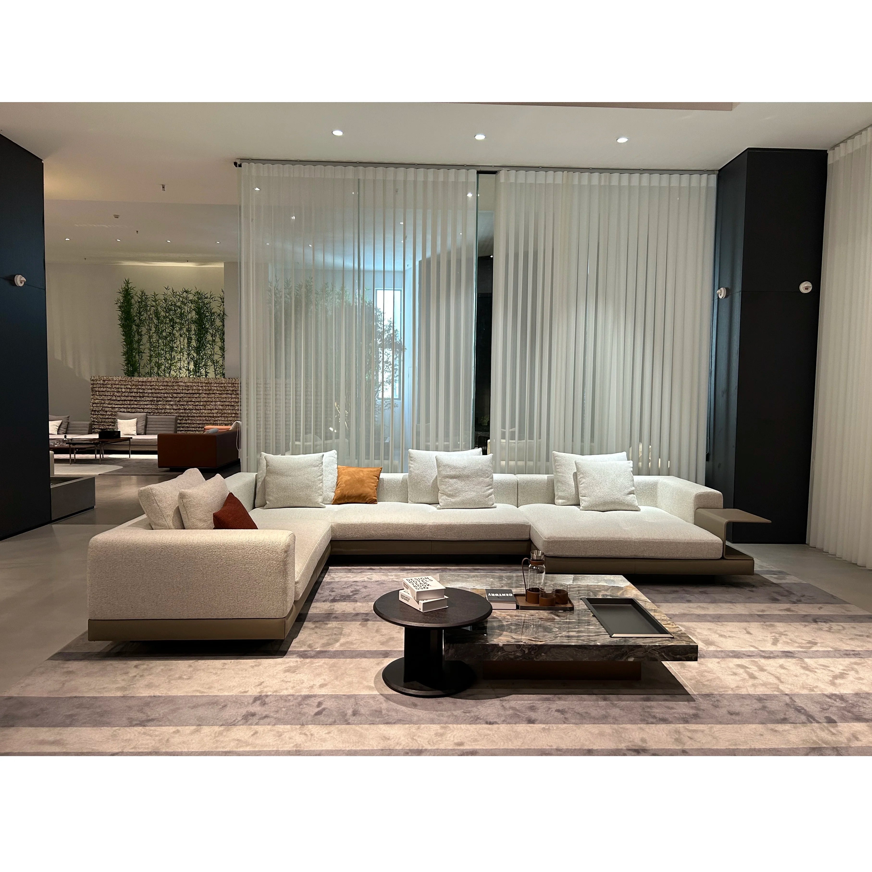 Modular Sofa Bed Comfort U Shape Sofa Set Furniture Modern White Italian Luxury Sectional Couch Fabric Leather Living Room Sofas