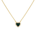 Nagosa Fine Jewelry 925 Sterling Silver Girls 18k Gold Vermeil Heart Malachite Stone Cz 14k Standard Necklace