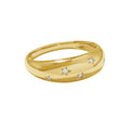 Boutique 925 Sterling Silver Wholesale Fashion Jewelry 18k Gold Plated Star Dome Rings with White Zircon