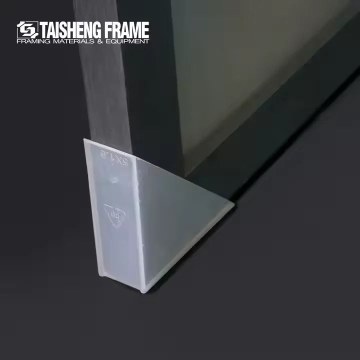 TS-F42 Triangle Plastic Corner Guard Transparent Corner Protector Glass Corner Edge Guard for Glass Picture Frame-125*125*41mm