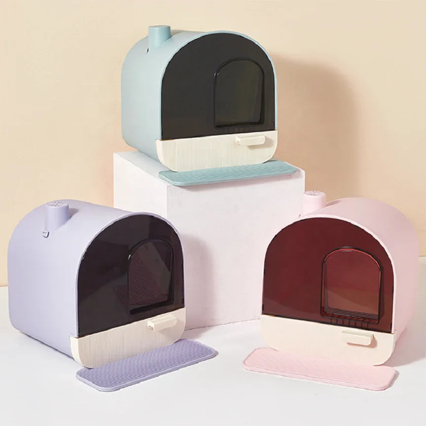 Drop Shipping Fully Enclosed Cat Litter Box Large Cat Toilet Drawer Type Activated Carbon Deodorant Chimney Double Anti-sand