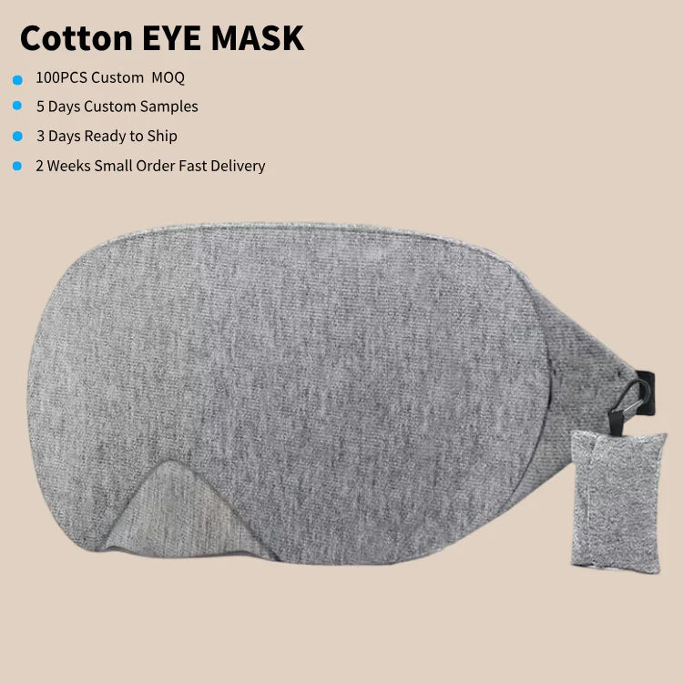 Breathable Cotton Eye Mask with Nose Bridge Light Blocking Design for Deep Sleep