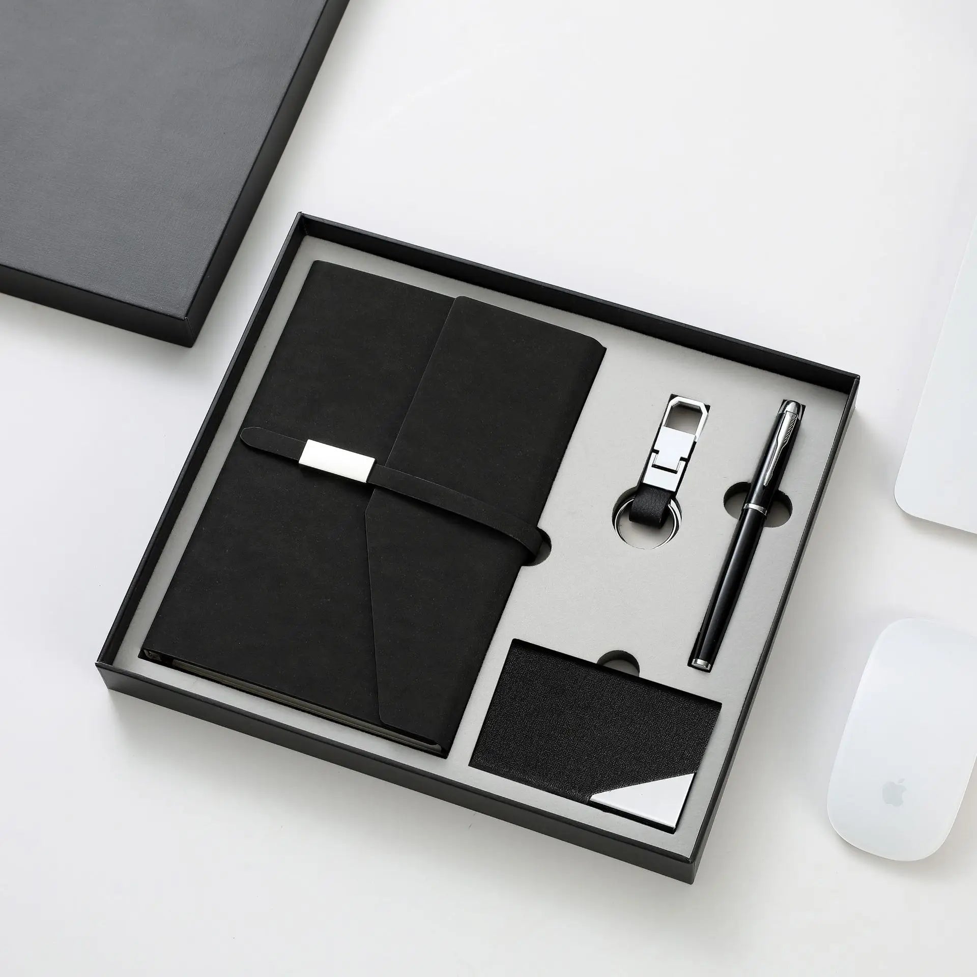 Oem Custom Logo Luxury Promotional Corporate Company Father Day Gift Items Notebook Pen Card Holder Business Gift Set