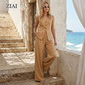 New Sleeveless Vest Vest Draped Wide Leg Western Pants V-Neck Casual Suit