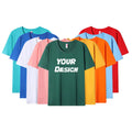 Wholesale 100% Cotton 210gsm Men's Oversized Short-Sleeved T-Shirt Heavyweight  Knitted Fabric Custom  Printed Pattern