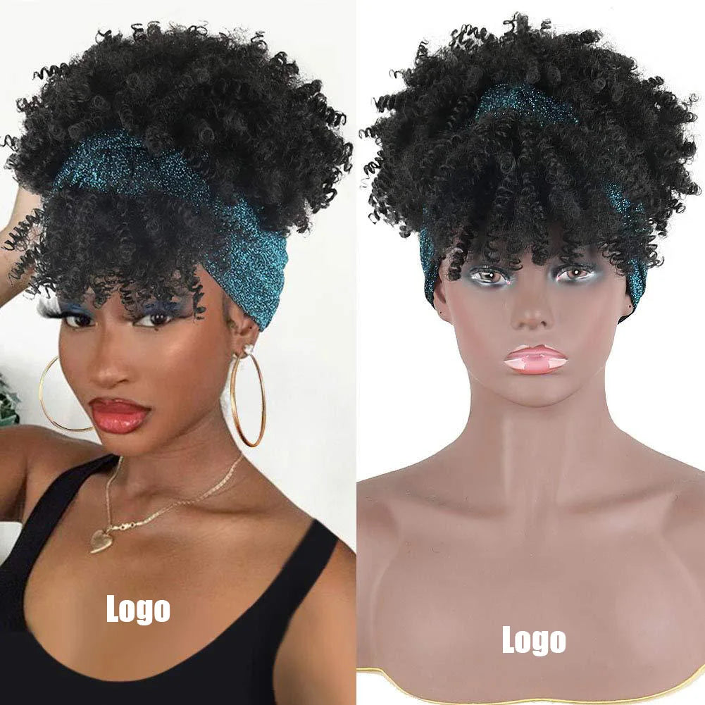 Hot Sale Cheap Headscarves Wigs Women Curly Wigs in Various Colors Small Curly Hair Glueless for Black Women in Stock