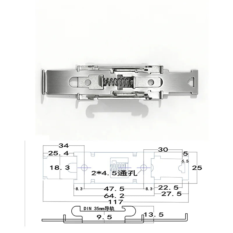 Miniature Solid State Relay PCB Guide Rail Bracket Low Contact Load General Purpose Power Switch With Protective DIN Rail Clip