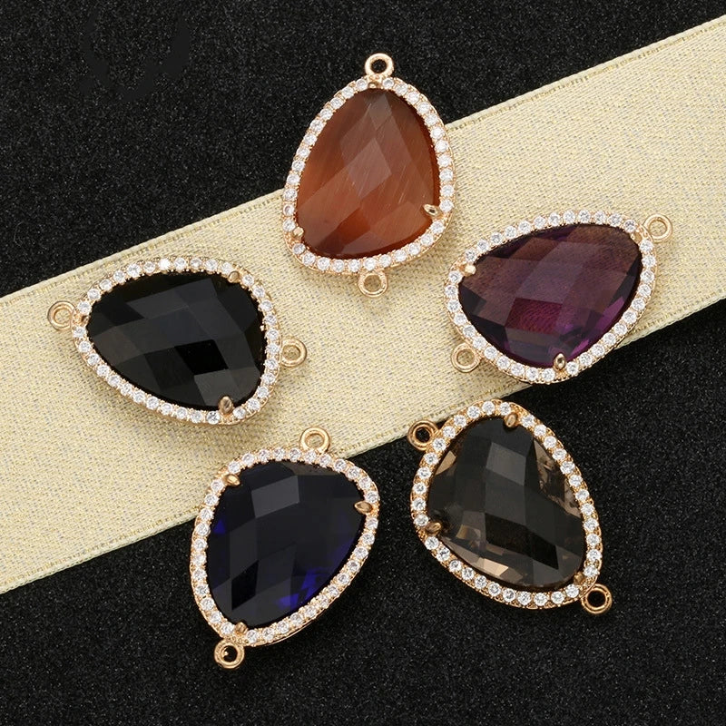 Elegant 15mm * 23mm Micro Pave Crystal Rhinestone Oval Charm for Diy Necklace Bracelet Earrings Jewelry Accessories