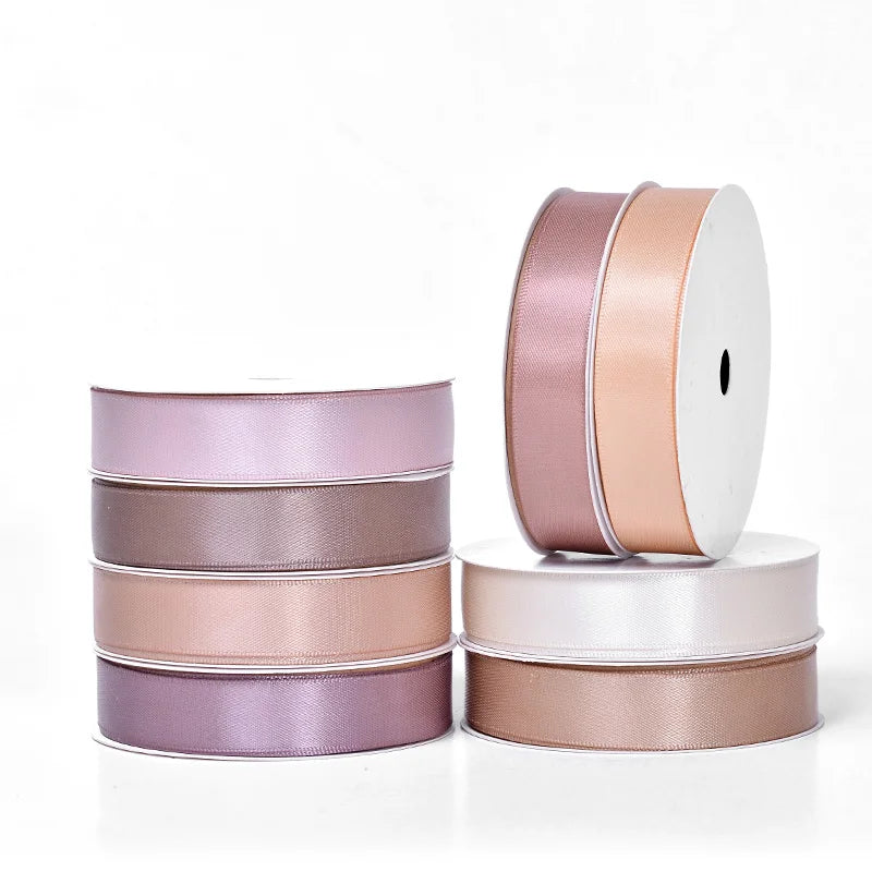 Wholesale chocolate color fashion satin printed custom logo ribbon gift decoration 16MM 100 Yard