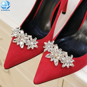 Popular Flower Crystal Buckle Shoe Clips for Bridal Shoes Accessories Decorative Detachable Buckles