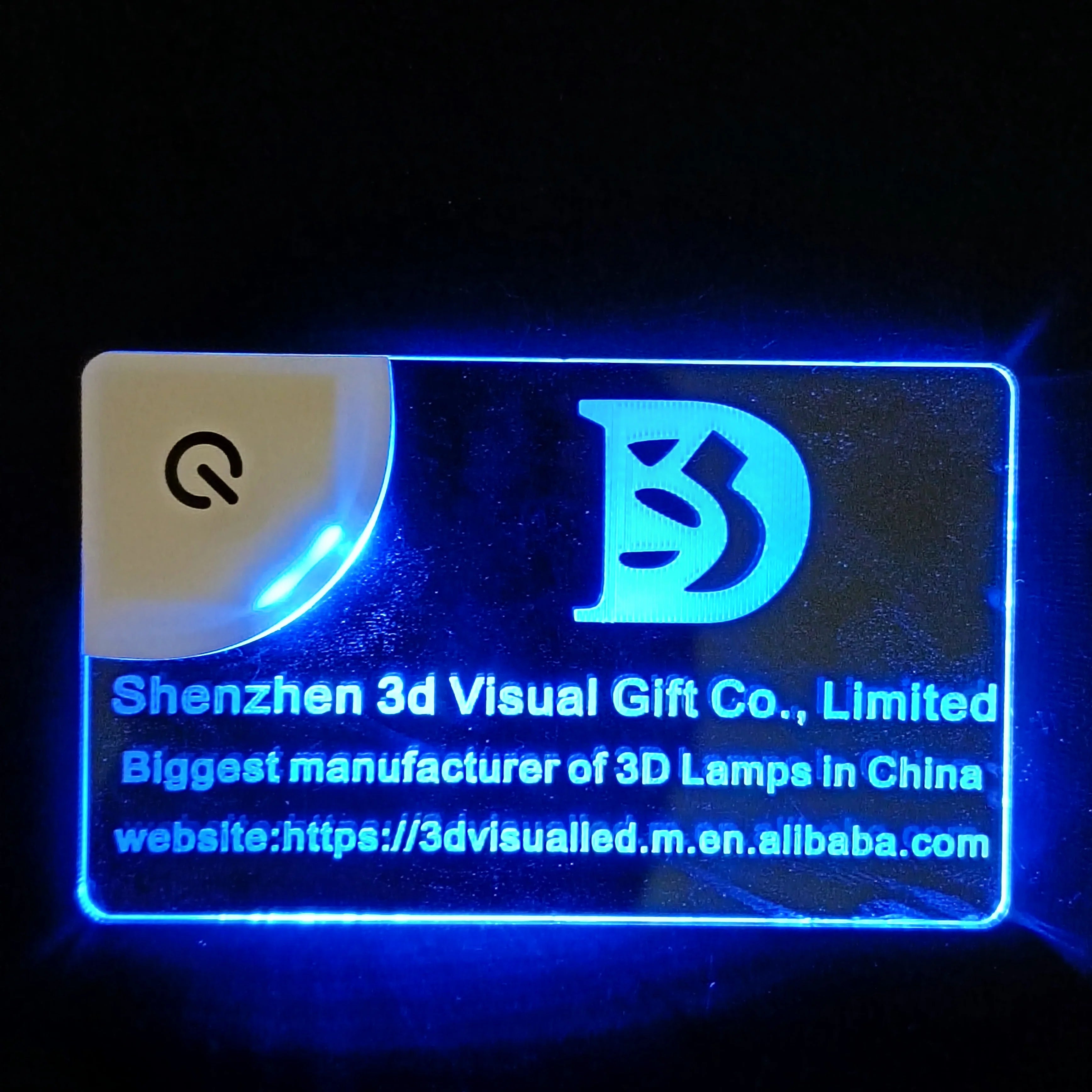 Luminous Custom Name Card Print LOGO Acrylic LED Business Cards Personalized Laser Engrave Unique Glow Business Card